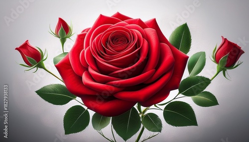 Simple Red Rose Illustration Graphic Design