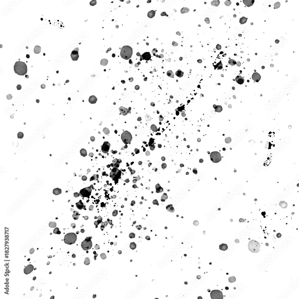 Fototapeta premium Black ink splat background on a transparent background