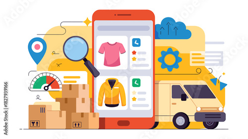 Online shopping and delivery services via mobile commerce platform