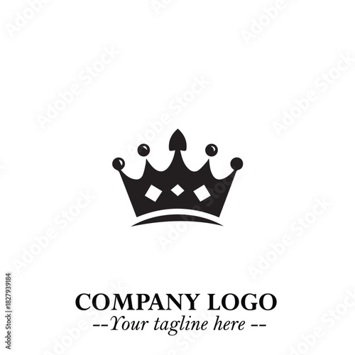 Elegant Black Crown Logo Symbol on a Clean White Background for Premium Branding Design