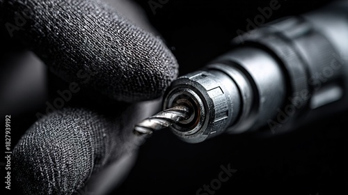 Power Drill in Action on Wood Surface