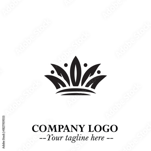 Elegant Black Crown Logo Symbol on a Clean White Background for Premium Branding Design