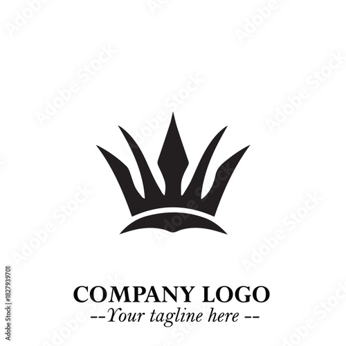 Elegant Black Crown Logo Symbol on a Clean White Background for Premium Branding Design