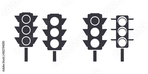 Traffic light symbol on a white backdrop. Vector graphic

