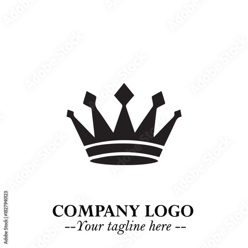 Elegant Black Crown Logo Symbol on a Clean White Background for Premium Branding Design