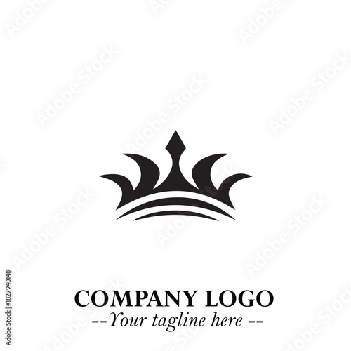 Elegant Black Crown Logo Symbol on a Clean White Background for Premium Branding Design