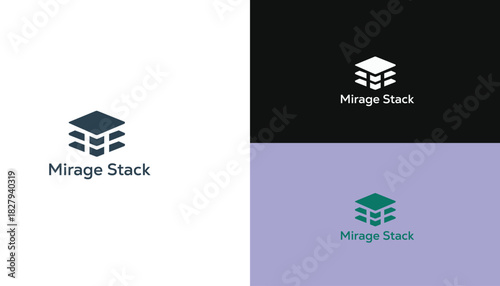 Modern Layered Stack Logo – Abstract Tech Layers Icon