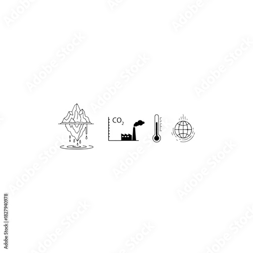 Climate change icons