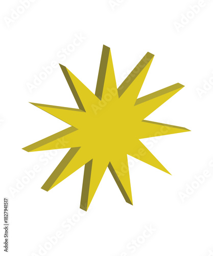 A bright yellow 3D star isolated on a transparent background, featuring smooth glossy surfaces and realistic lighting. Ideal for icons, badges, rewards, ratings, UI elements, game design, and creative