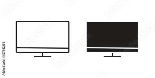 smart Television icons set. Simple line vector illustration