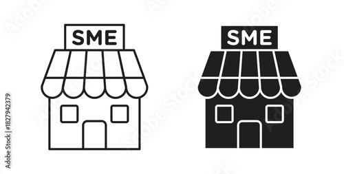 SME icons set. Simple line vector illustration