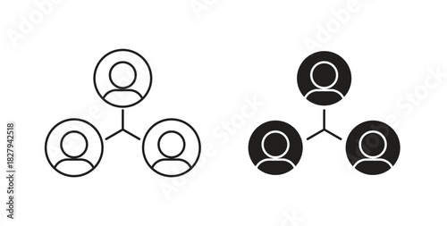 Stakeholders icons set. Simple line vector illustration