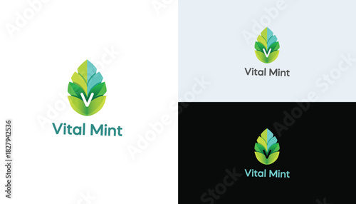 Vital Mint – Fresh Mint Leaf Wellness Logo