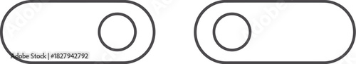 Toggle switch positions showing on and off states in a minimalist style