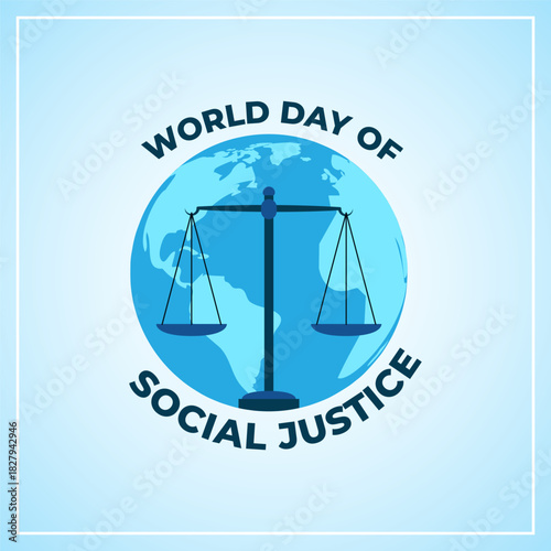 Vector illustration of World Day of Social Justice social media template