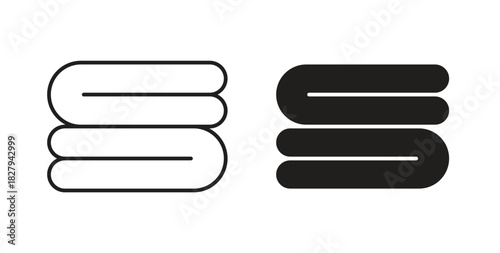 Towels icons set. Simple line vector illustration