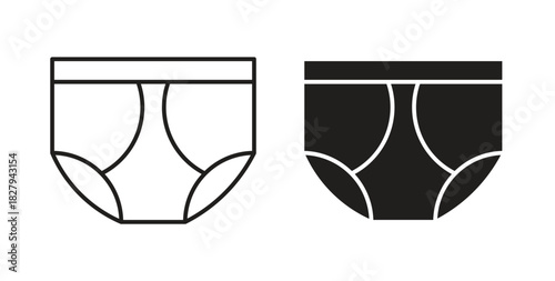 Underpants icons set. Simple line vector illustration