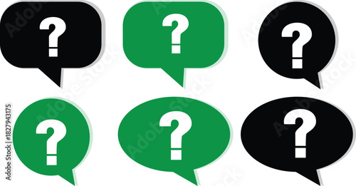 Question Mark Speech Bubble Icons Set
