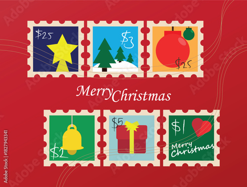 Postage Stamps Christmas Event EPS