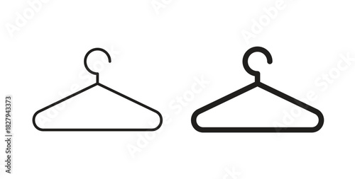 Wardrobe icons set. Simple line vector illustration