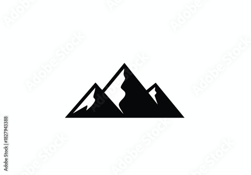Modern mountain range icon evokes adventure and outdoor spirit for branding, travel, or environmental projects, perfect for logos and creative designs