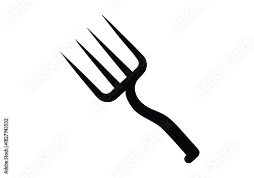 Modern stylized fork icon for restaurant branding and food design projects, simple and elegant for menus, culinary blogs, and kitchen decor