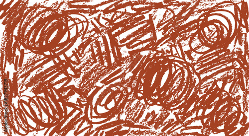 Scribble. Abstract. Texture. A chaotic hand drawn vector background of brown crayon or marker scribbles for a children's design, a school project, or a creative and messy texture asset.