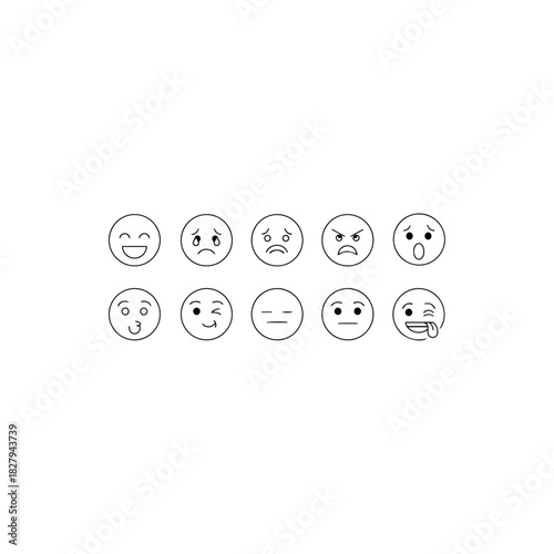 Set of emoji faces