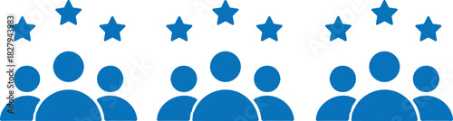 three set people bule rating stars icons vector design logo art