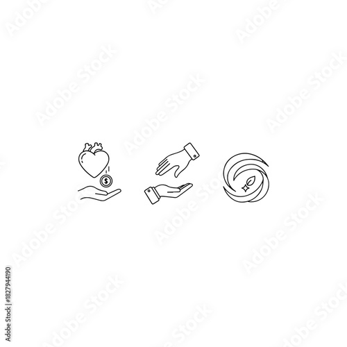 Charity and sustainability icons