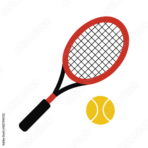Tennis racket and ball vector illustration 