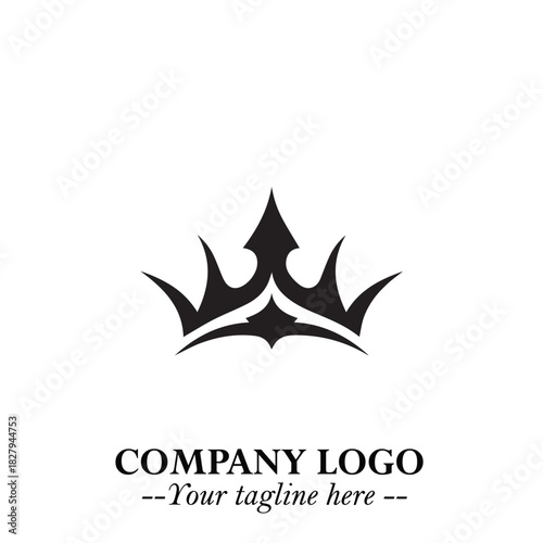 Elegant Black Crown Logo Symbol on a Clean White Background for Premium Branding Design