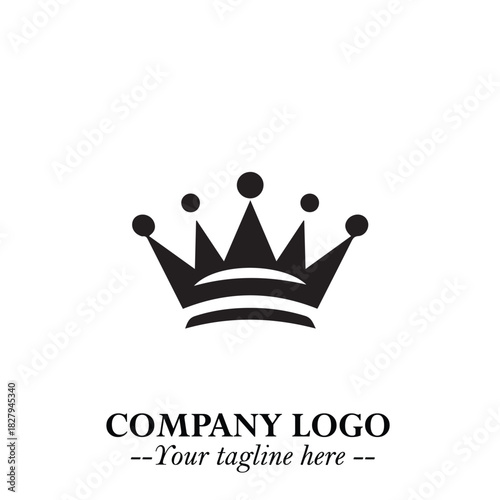 Elegant Black Crown Logo Symbol on a Clean White Background for Premium Branding Design