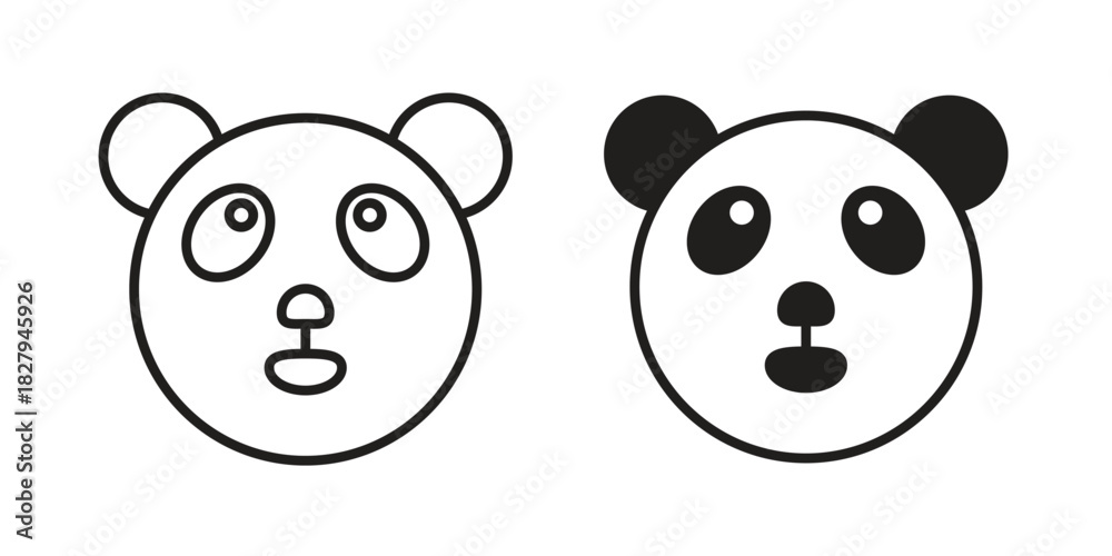 Fototapeta premium Panda icon on white background. Stock vector icon