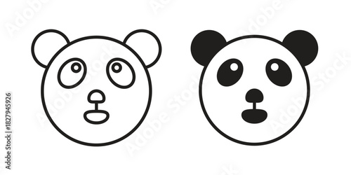 Panda icon on white background. Stock vector icon
