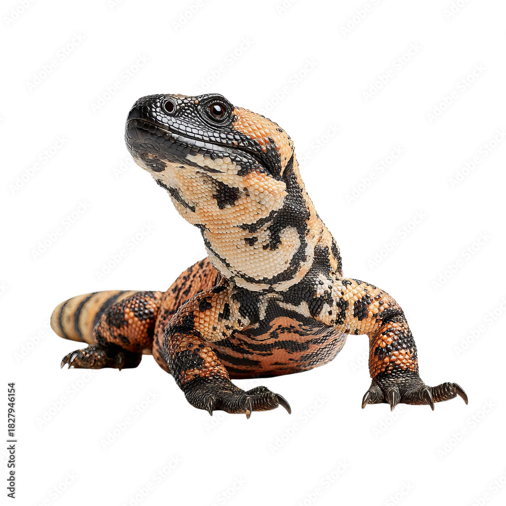 Obraz premium Png of close up of a gila monster isolated on transparent background this venomous lizard is native to the southwestern united states