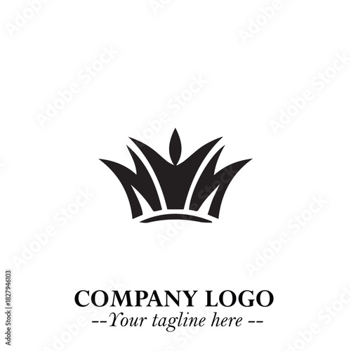 Elegant Black Crown Logo Symbol on a Clean White Background for Premium Branding Design