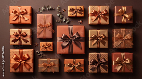 An assortment of elegantly wrapped gifts showcasing intricate designs and vibrant ribbons, ideal for celebrating special occasions and evoking feelings of joy and surprise.