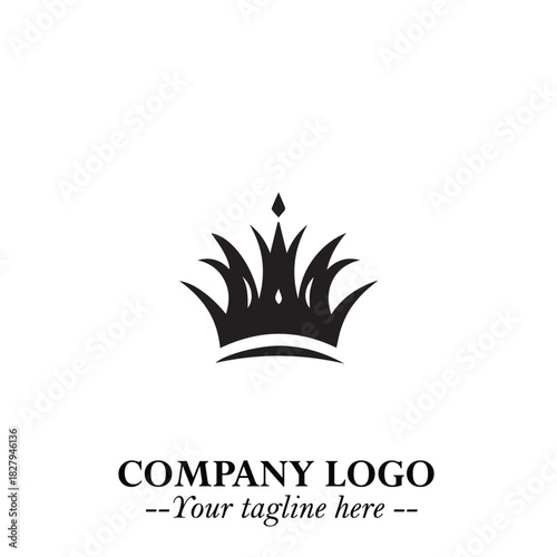 Elegant Black Crown Logo Symbol on a Clean White Background for Premium Branding Design