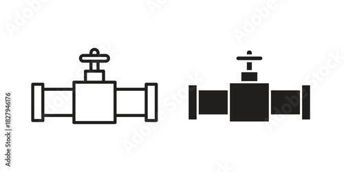 Pipe valve icon on white background. Stock vector icon