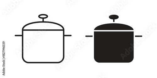 pressure cooker icon on white background. Stock vector icon