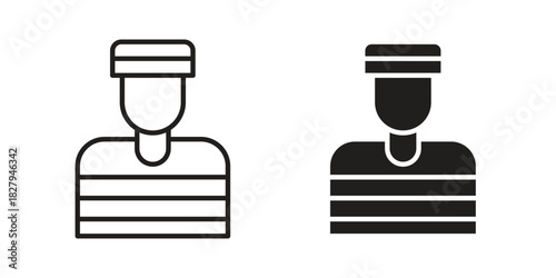 Prisoner icon on white background. Stock vector icon