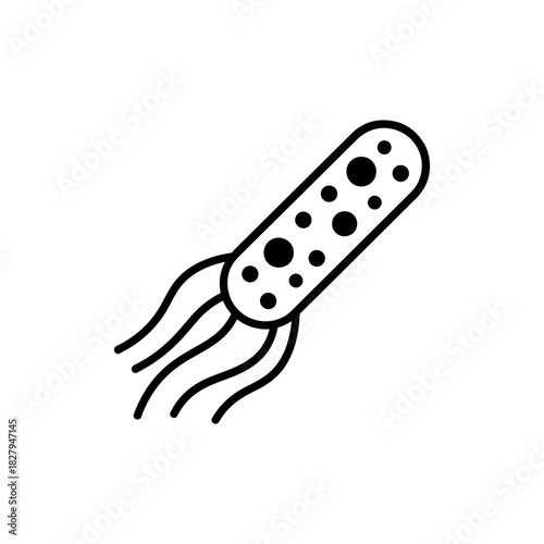 Detailed bacterium illustration represents health, medicine, and science concepts for medical research and healthcare industry promotion, a clean modern design