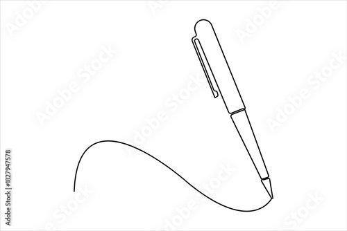 Continuous one line art drawing of Pen design. pen line art design for simple vector illustration