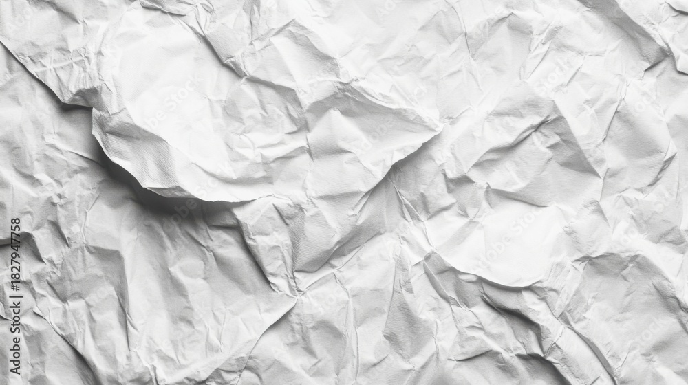 Obraz premium White wrinkled paper surface close-up texture background