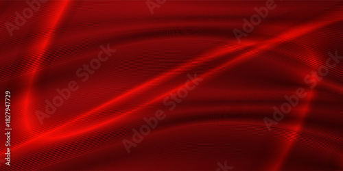 Luxry red curved lines and gold wave lines on dark red background and lighting effect sparkle. Luxury template celebration award design. Vector illustration