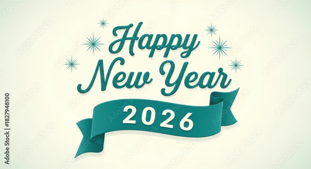 Naklejka premium Golden 2026 new year greeting with glittering particles on a dark purple background for festive season