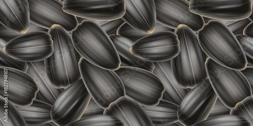A sunflower seed pattern, background for designs related to nutrition and agroecology