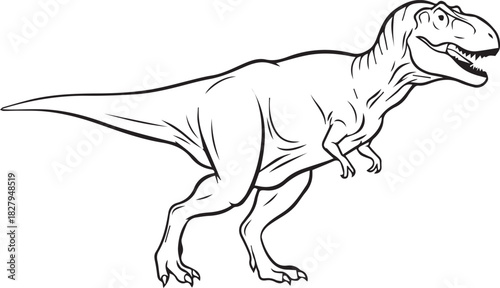 Majestic Tyrannosaurus Rex illustration in a powerful stance, ready for adventure.