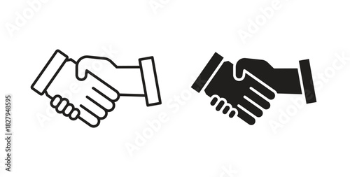 Partner icons set isolated on white background flat vector illustration.